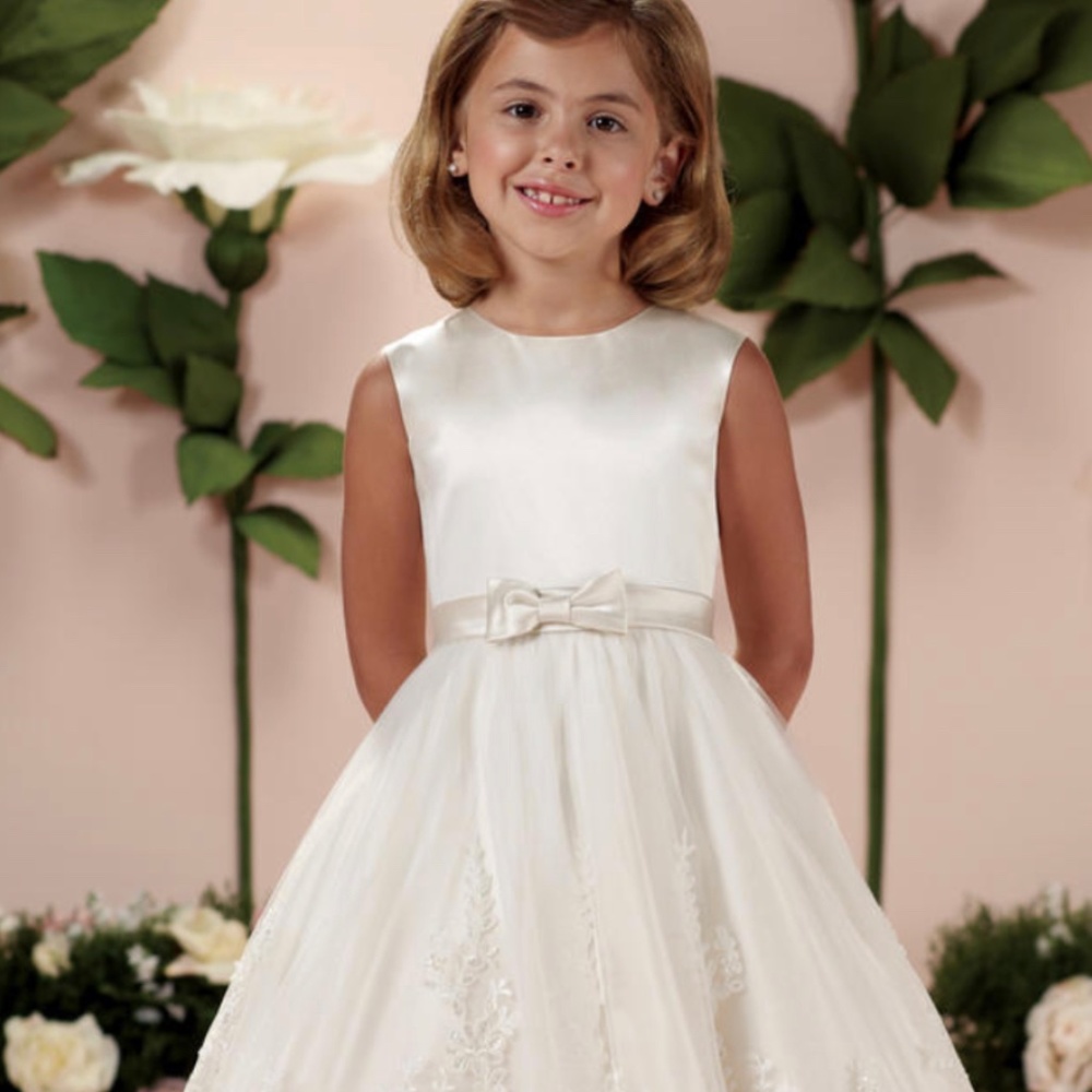 Ivory satin tulle dress